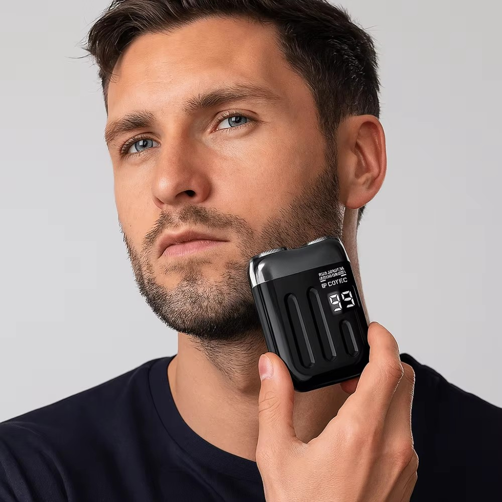 Mini-elektrisk barbermaskine | Dobbelt skærehoved | Kompakt | PocketShave