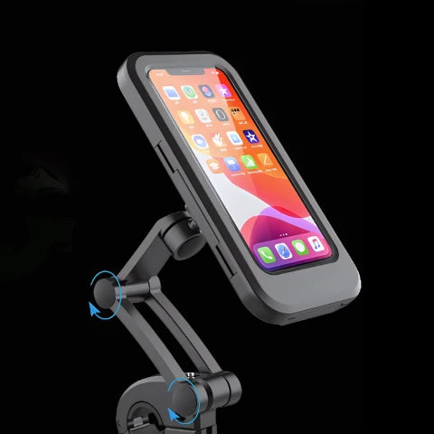 Suporte de telemóvel para bicicletas | Impermeável com janela sensível ao toque | Rotação de 360° | DryMount