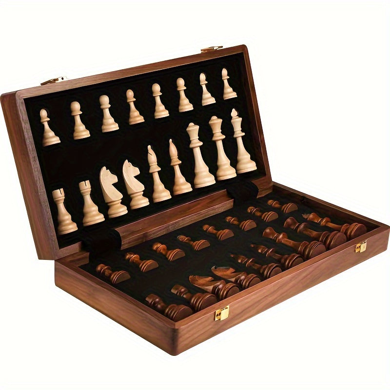 Gioco di scacchi in legno | Legno massiccio | Pieghevole e portatile | Kingsgrain