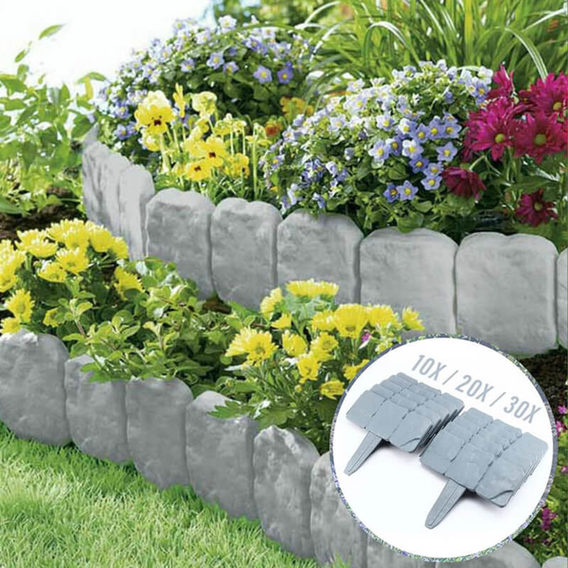 Gartenzaun | Kunststoff Naturstein-Optik | Wetterfest Beetumrandung | Stonedge
