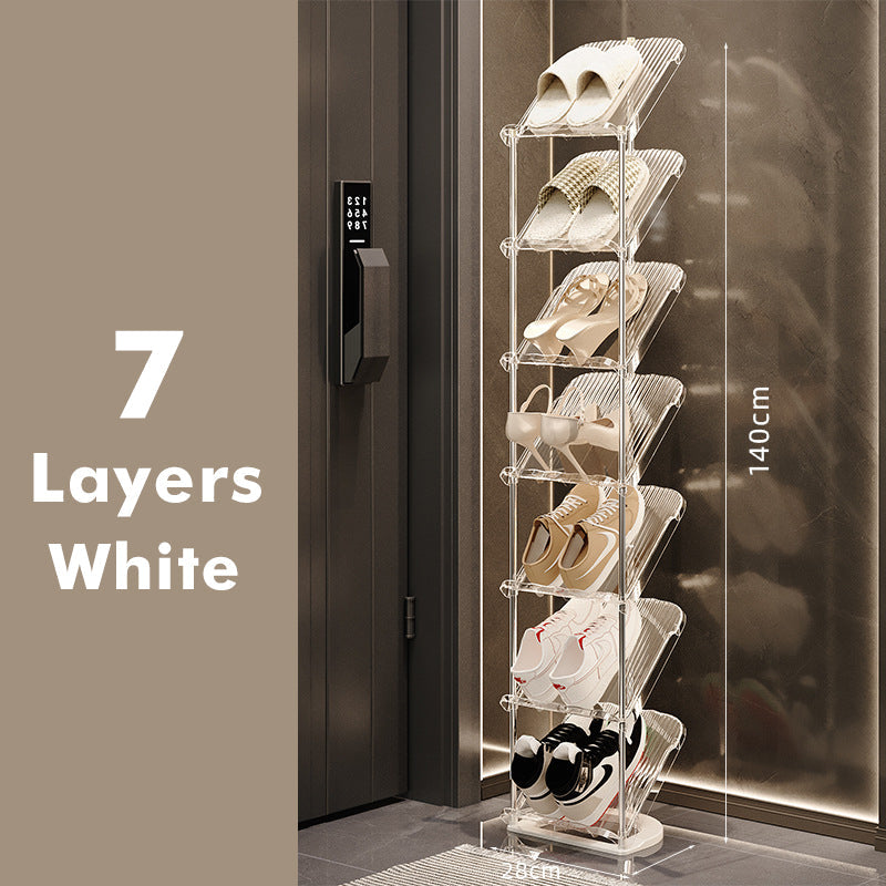 Scaffale per scarpe trasparente di lusso, robusto e multistrato | Acciaio inox e PET | Salvaspazio | Clearstep