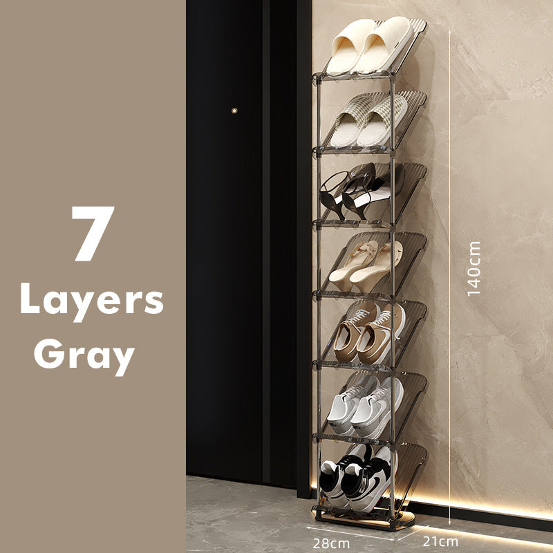 Scaffale per scarpe trasparente di lusso, robusto e multistrato | Acciaio inox e PET | Salvaspazio | Clearstep