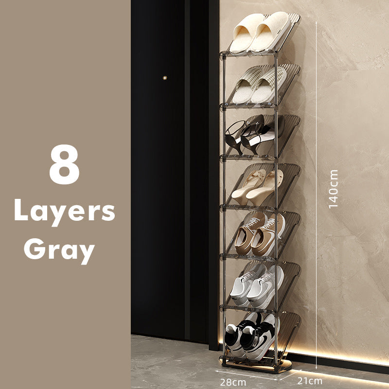 Scaffale per scarpe trasparente di lusso, robusto e multistrato | Acciaio inox e PET | Salvaspazio | Clearstep