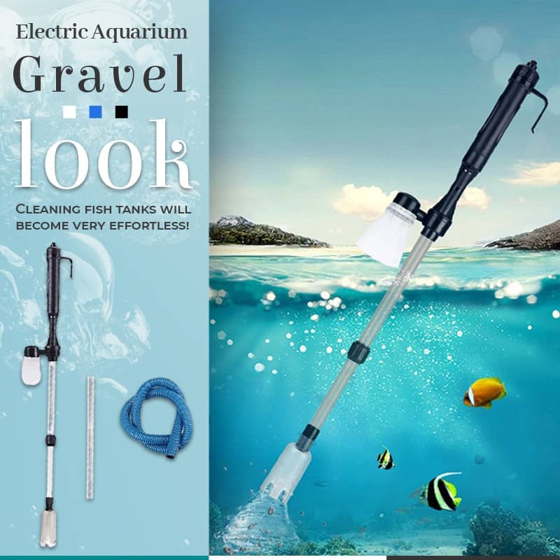 Pulitore elettrico per ghiaia da acquario | Pompa aspirante a batteria | Pulisce la ghiaia e cambia l'acqua | AquaVac