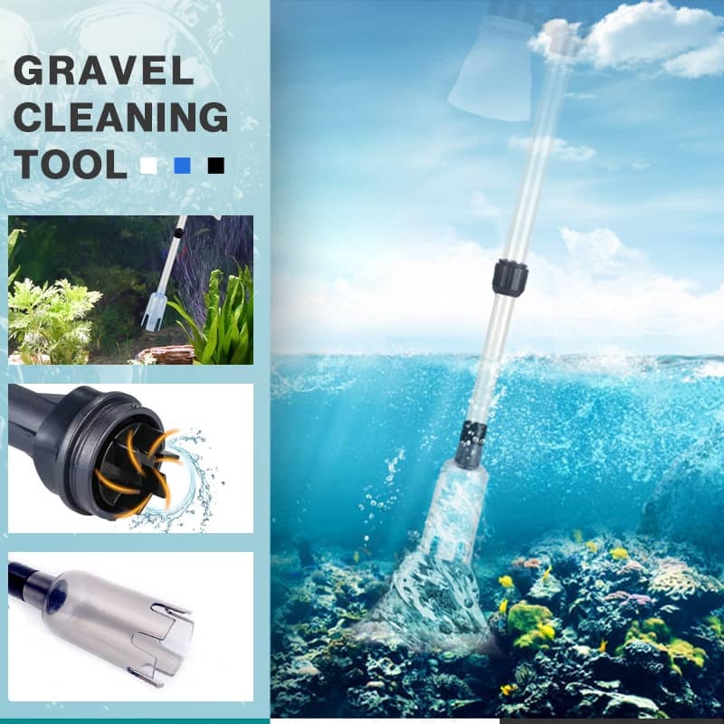Pulitore elettrico per ghiaia da acquario | Pompa aspirante a batteria | Pulisce la ghiaia e cambia l'acqua | AquaVac