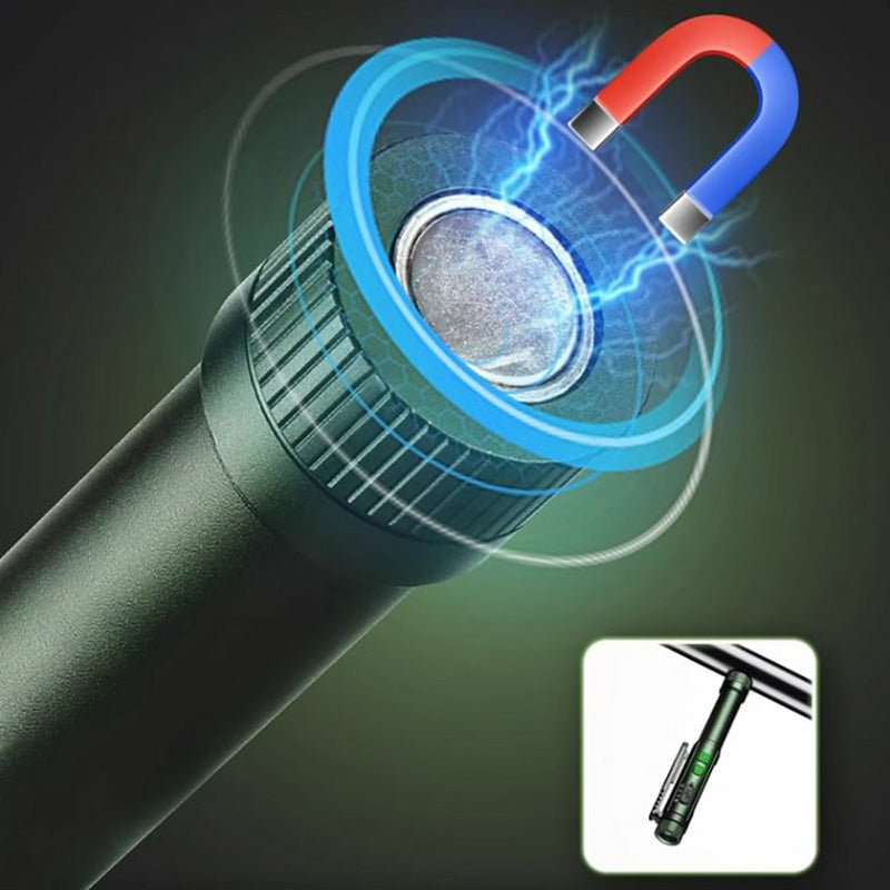 2v1 LED svítilna ve tvaru pera | Bodové a pracovní světlo | Magnetická základna a klip, indikátor nabití | LumoPen